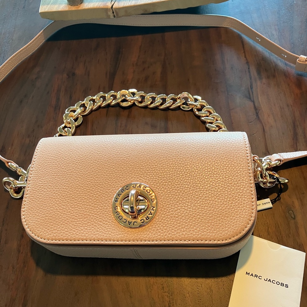 Marc Jacobs Blush Crossbody Bag with Gold Chain